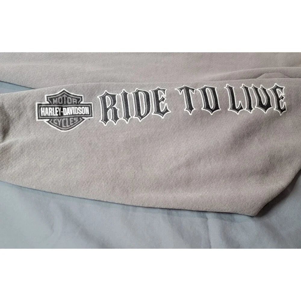 Harley-Davidson Hoodie Men Gray Live To Ride Ride To Live Mitchell’s Modesto CA